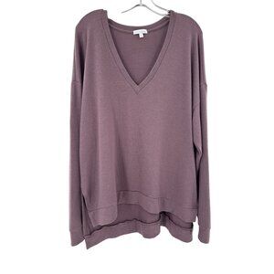 Beyond Yoga Womens V-Neck Oversized Pullover Sweatshirt XL Made In USA